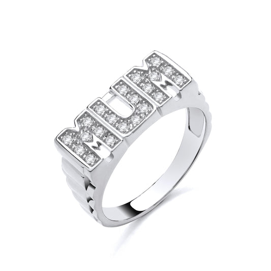 925 Silver & Cubic Zirconia Set Mum Ring