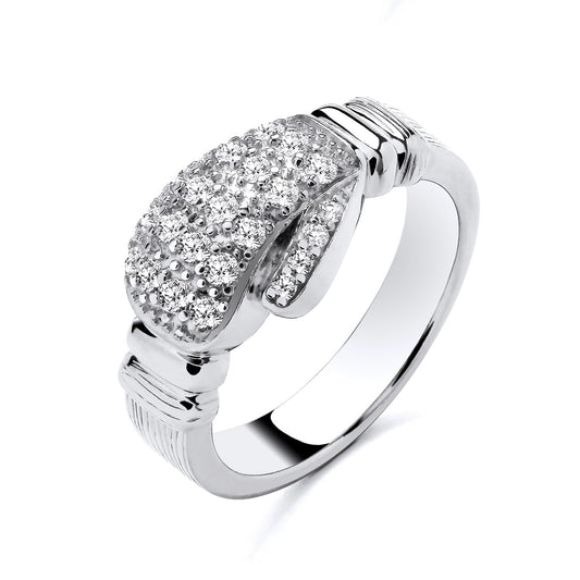 925 Silver & Cubic Zirconia Set Boxing Glove Ring