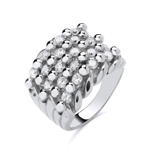 925 Silver & Cubic Zirconia Set Keeper Ring
