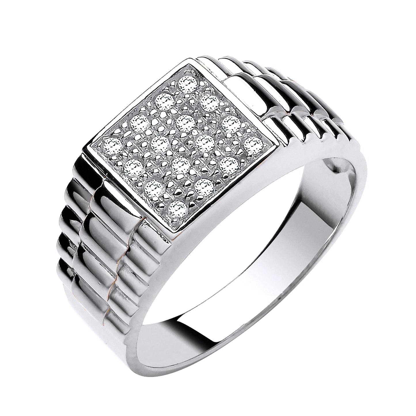 925 Silver & Cubic Zirconia Set Signet Ring