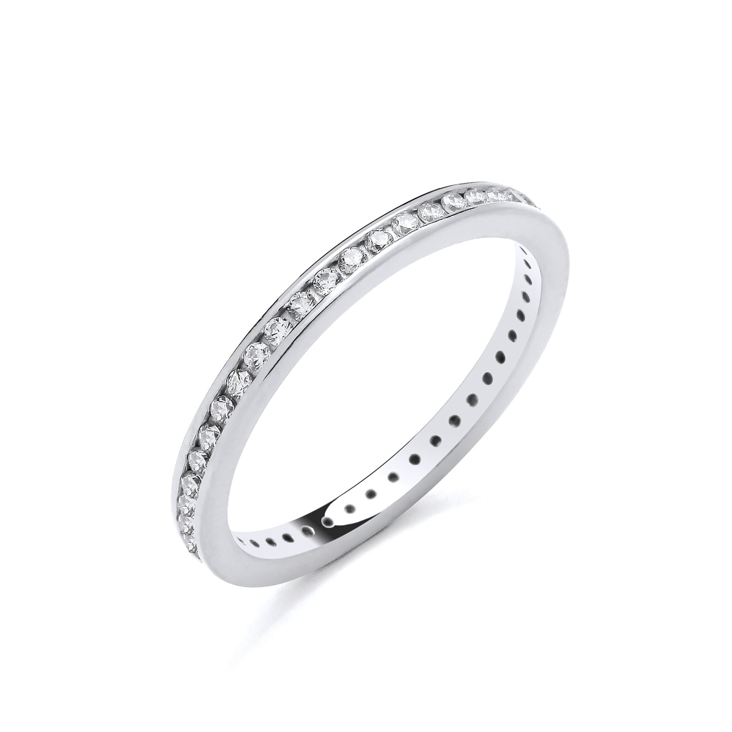 New 925 Silver &amp; Cubic Zirconia Set Full Eternity Band Ring in various sizes with the weight 1.80 grams. Band Width 2.3mm