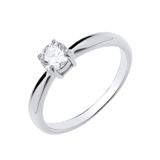 New 925 Silver &amp; Cubic Zirconia Set Round Brilliant Cut Solitaire Ring in various sizes with the weight 2.70 grams.&nbsp;Stone size 5mm Diameter