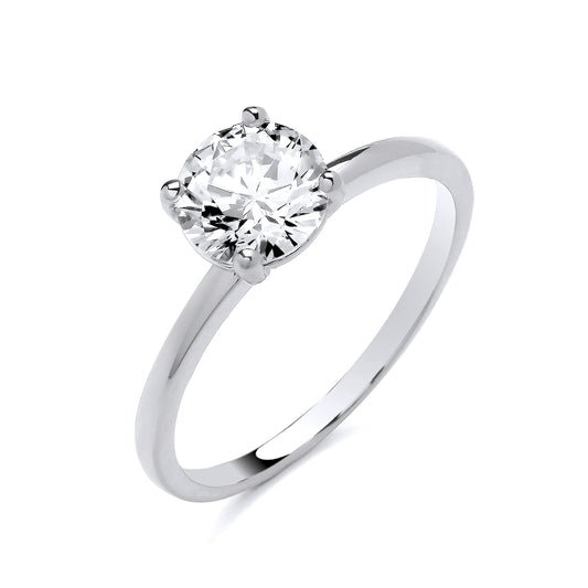 925 Silver & Cubic Zirconia Set Solitaire Ring