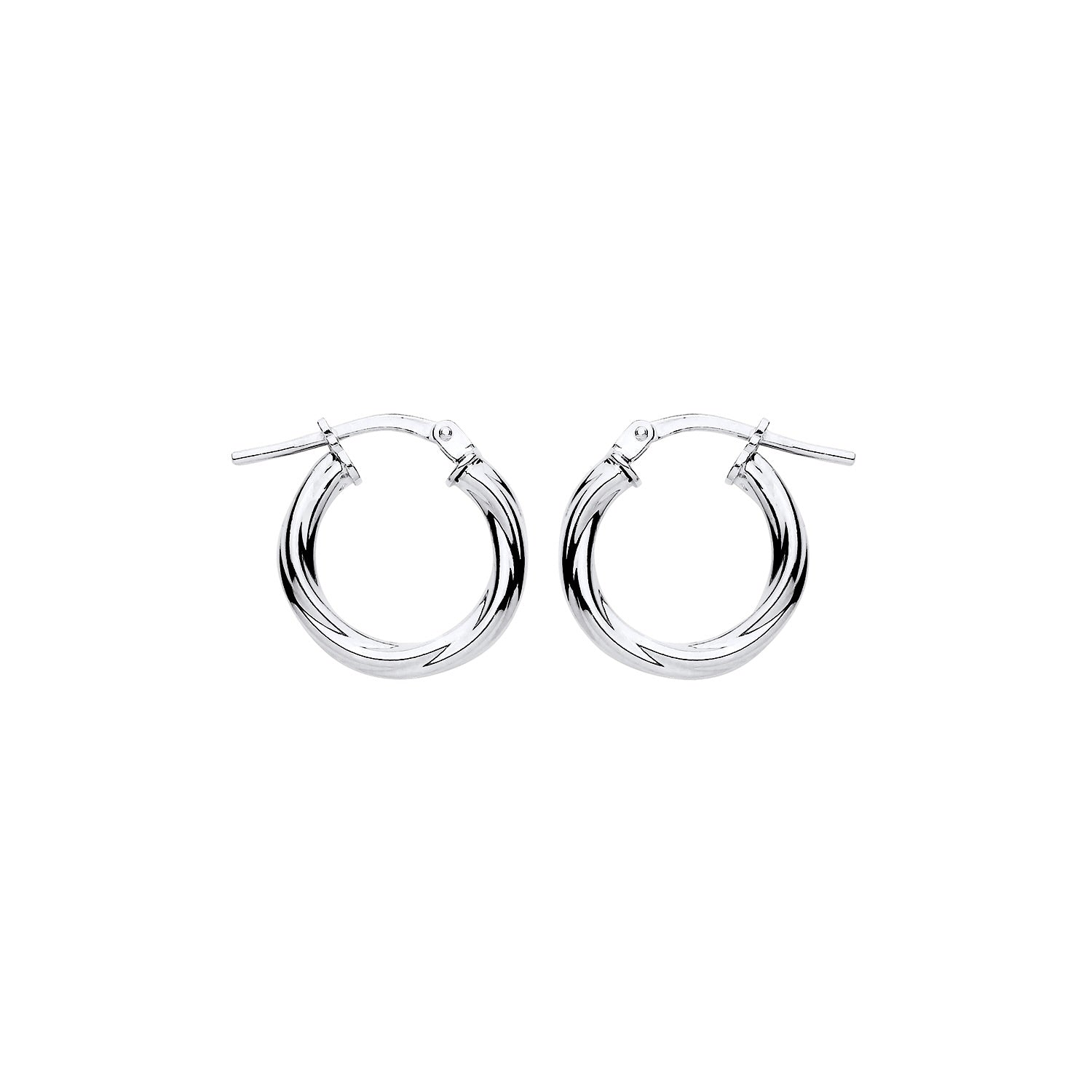 New 925 Silver 15mm Twisted Hoop Creole Earrings with the weight 1.30 grams