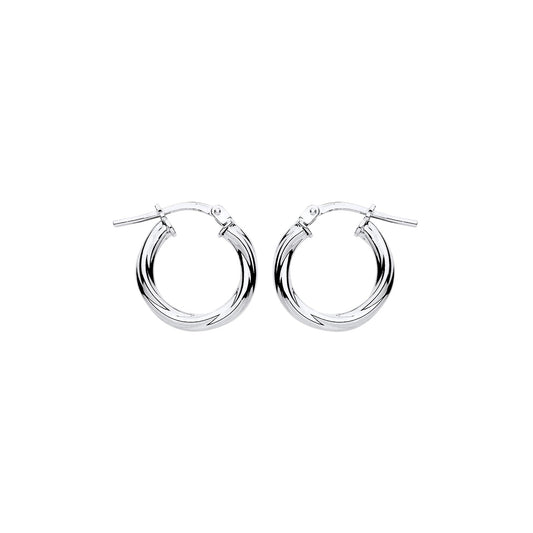 New 925 Silver 15mm Twisted Hoop Creole Earrings with the weight 1.30 grams