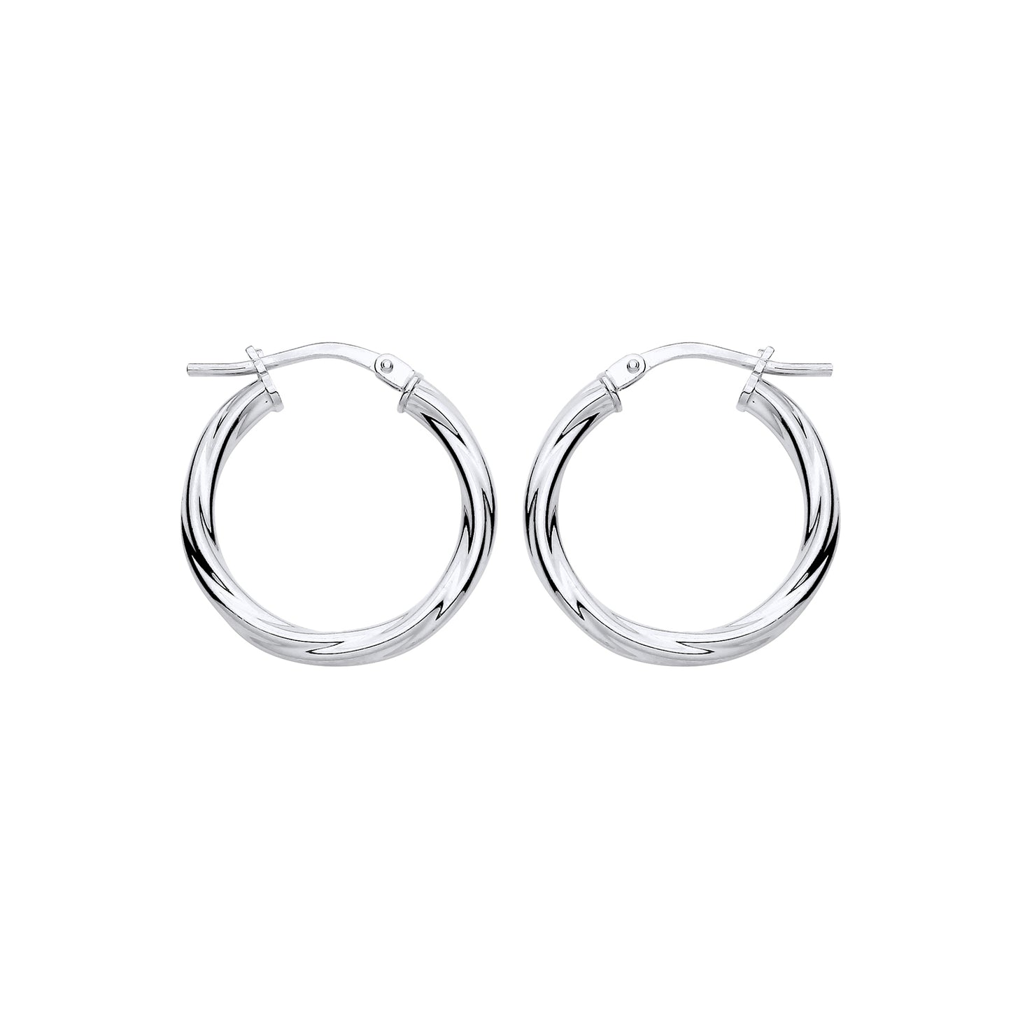 New 925 Silver 20mm Twisted Hoop Creole Earrings with the weight 1.90 grams