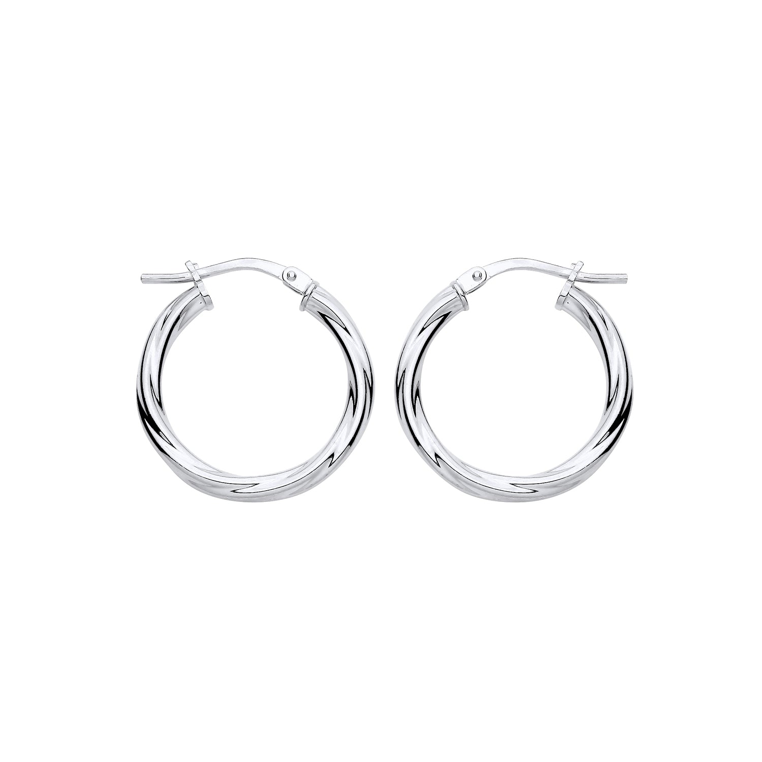 New 925 Silver 20mm Twisted Hoop Creole Earrings with the weight 1.90 grams