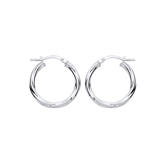 New 925 Silver 20mm Twisted Hoop Creole Earrings with the weight 1.90 grams