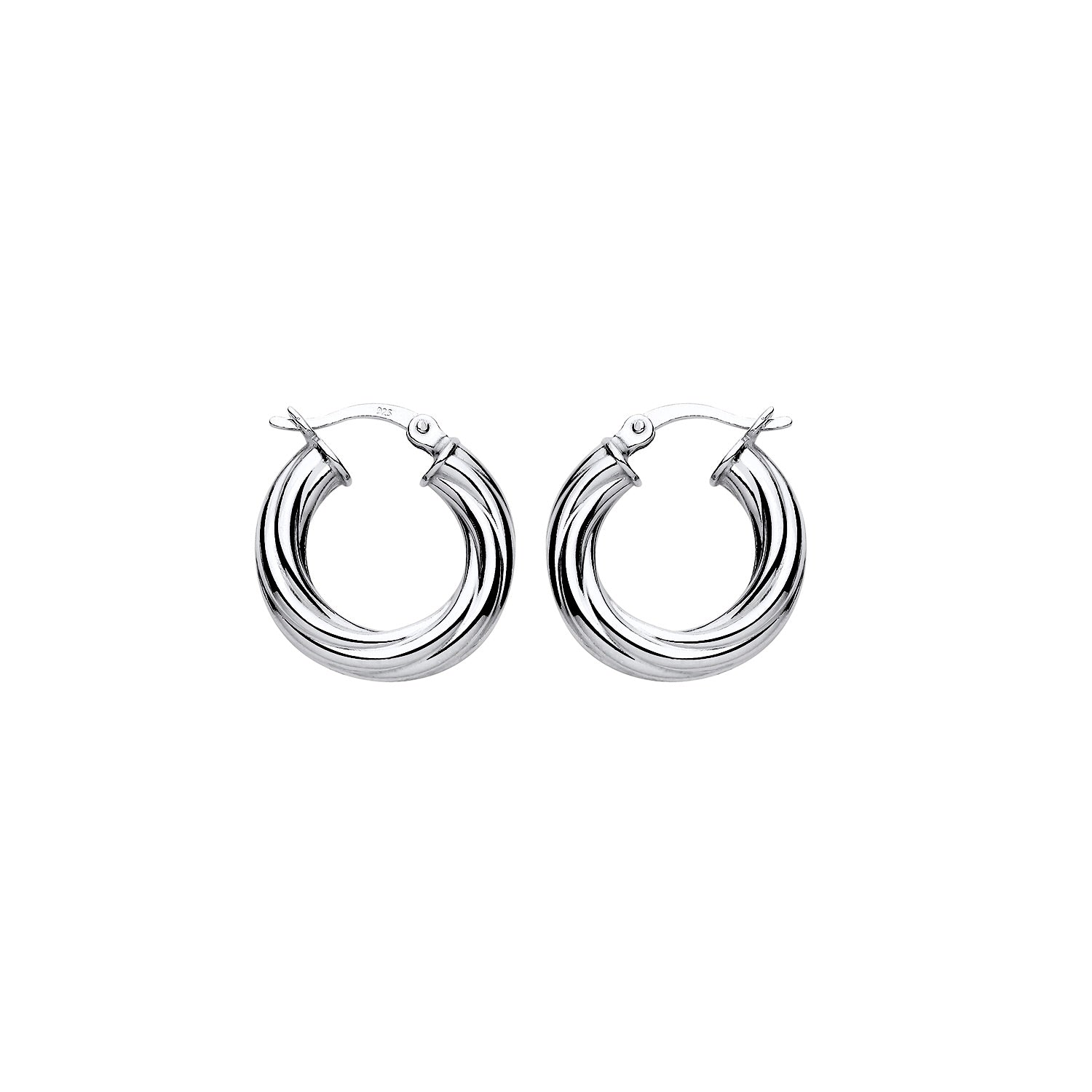 New 925 Silver 18mm Chunky Twisted Hoop Creole Earrings with the weight 2.40 grams