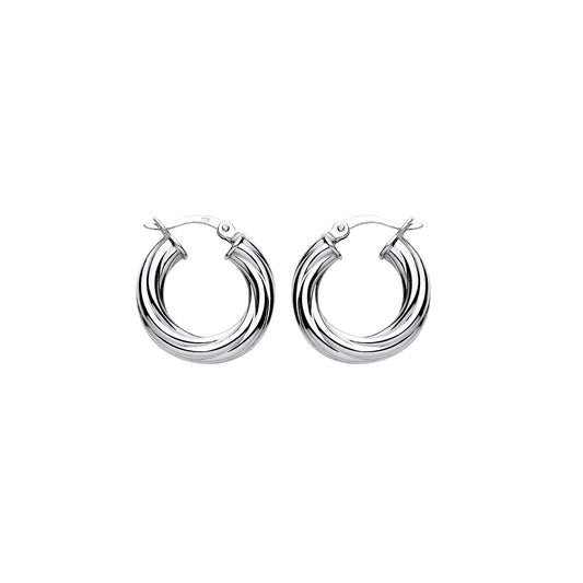 New 925 Silver 18mm Chunky Twisted Hoop Creole Earrings with the weight 2.40 grams