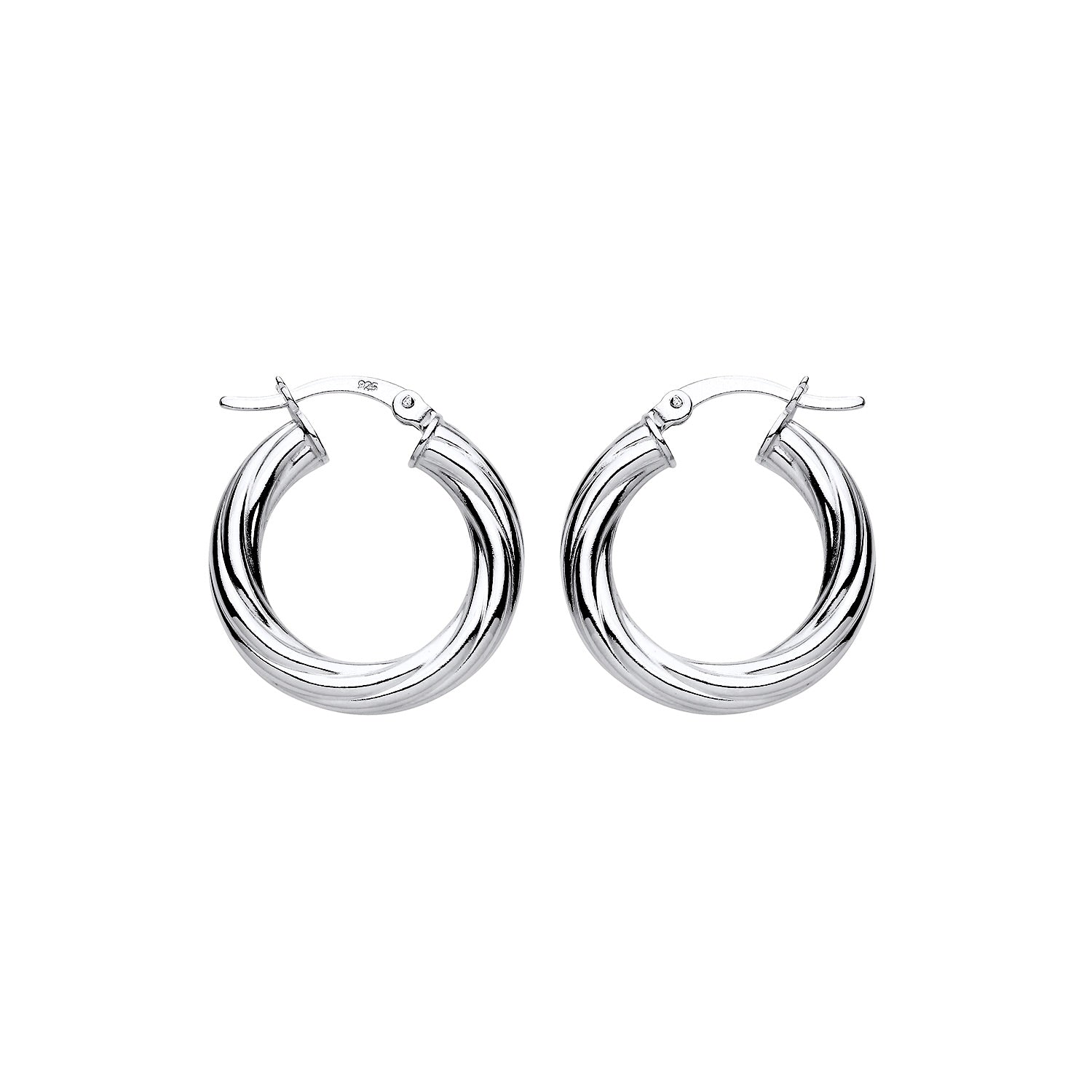 New 925 Silver 22mm Chunky Twisted Hoop Creole Earrings with the weight 3.10 grams