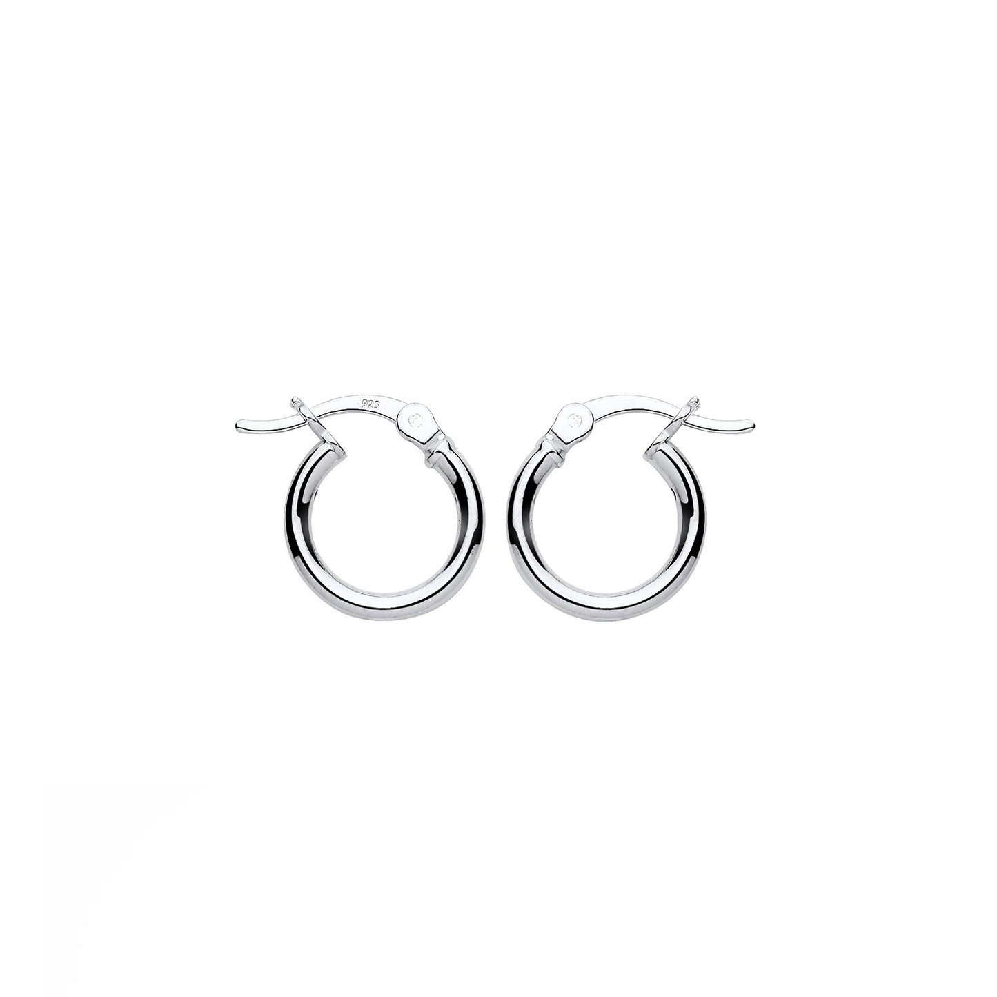New 925 Silver 12mm Plain Hoop Creole Earrings with the weight 1.20 grams