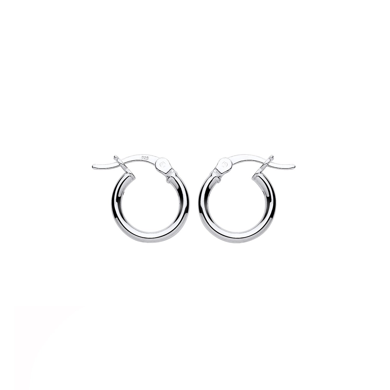 New 925 Silver 12mm Plain Hoop Creole Earrings with the weight 1.20 grams