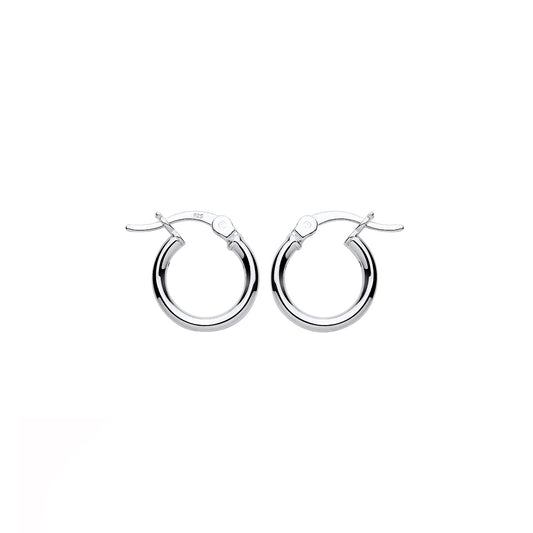 New 925 Silver 12mm Plain Hoop Creole Earrings with the weight 1.20 grams