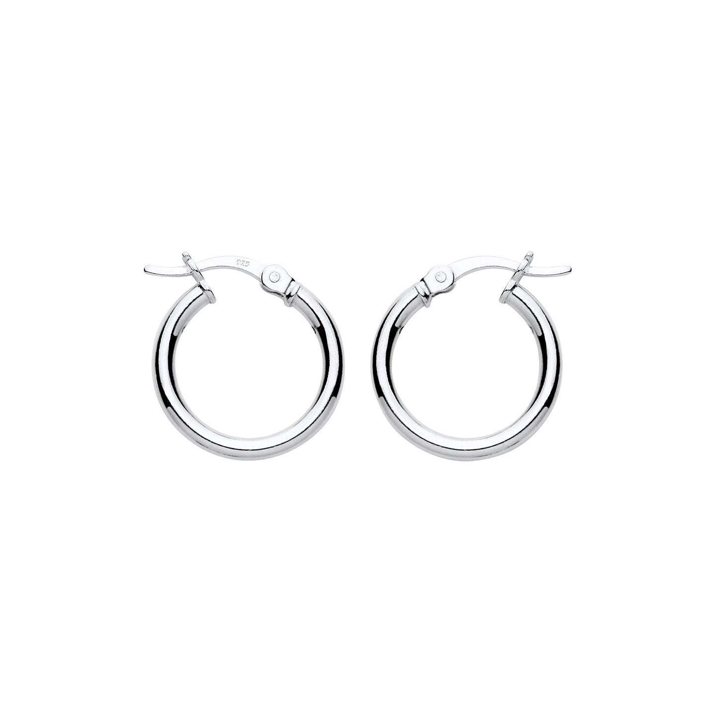 New 925 Silver 16mm Plain Hoop Creole Earrings with the weight 1.60 grams