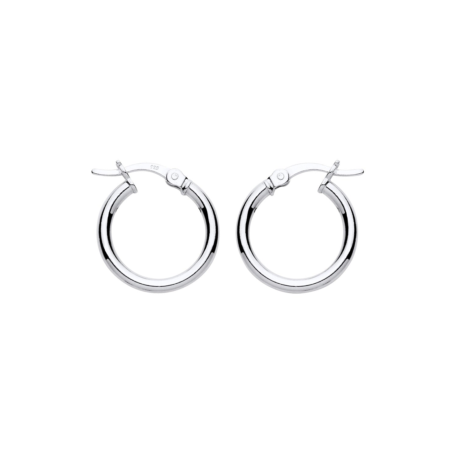 New 925 Silver 16mm Plain Hoop Creole Earrings with the weight 1.60 grams