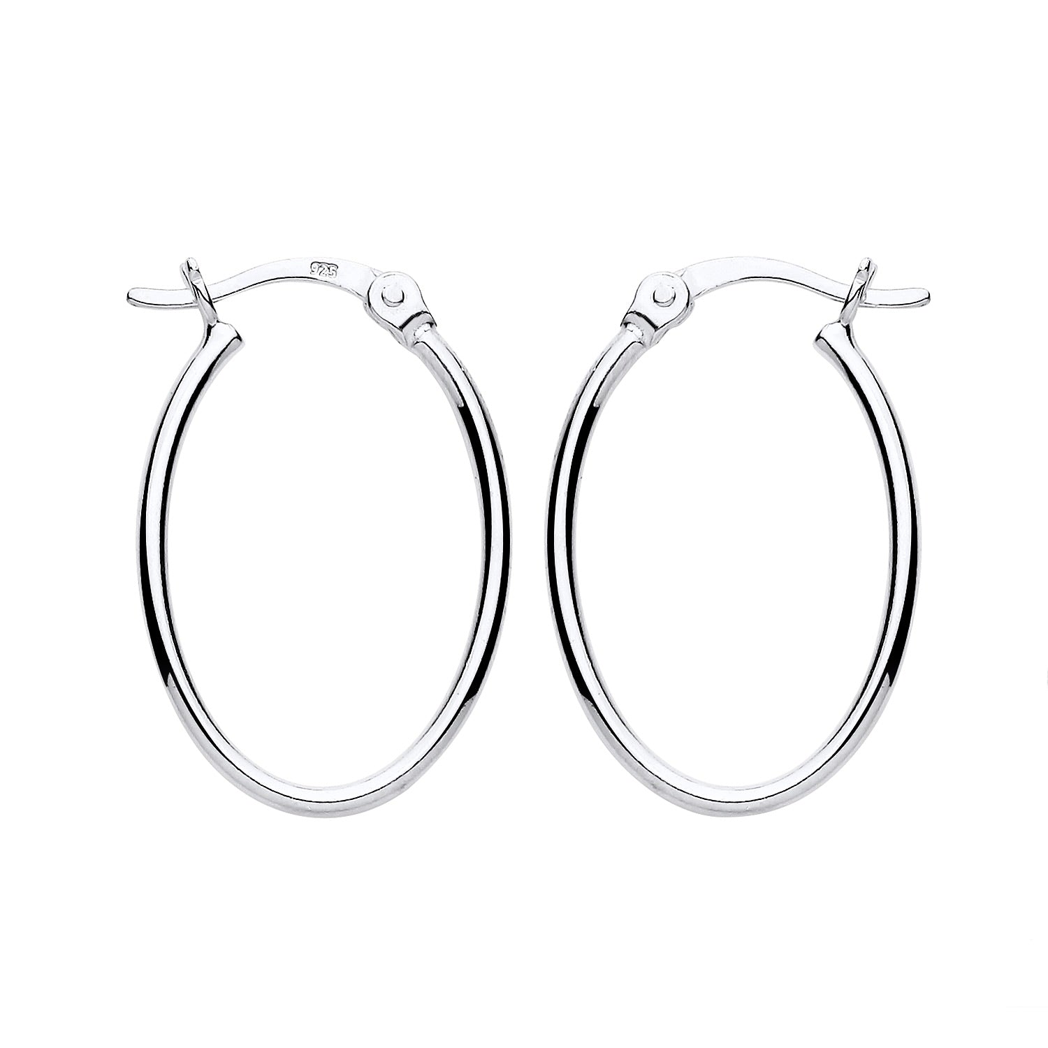 New 925 Silver Plain Oval Creole Earrings with the weight 1 gram