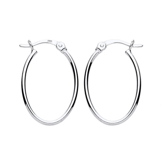 New 925 Silver Plain Oval Creole Earrings with the weight 1 gram