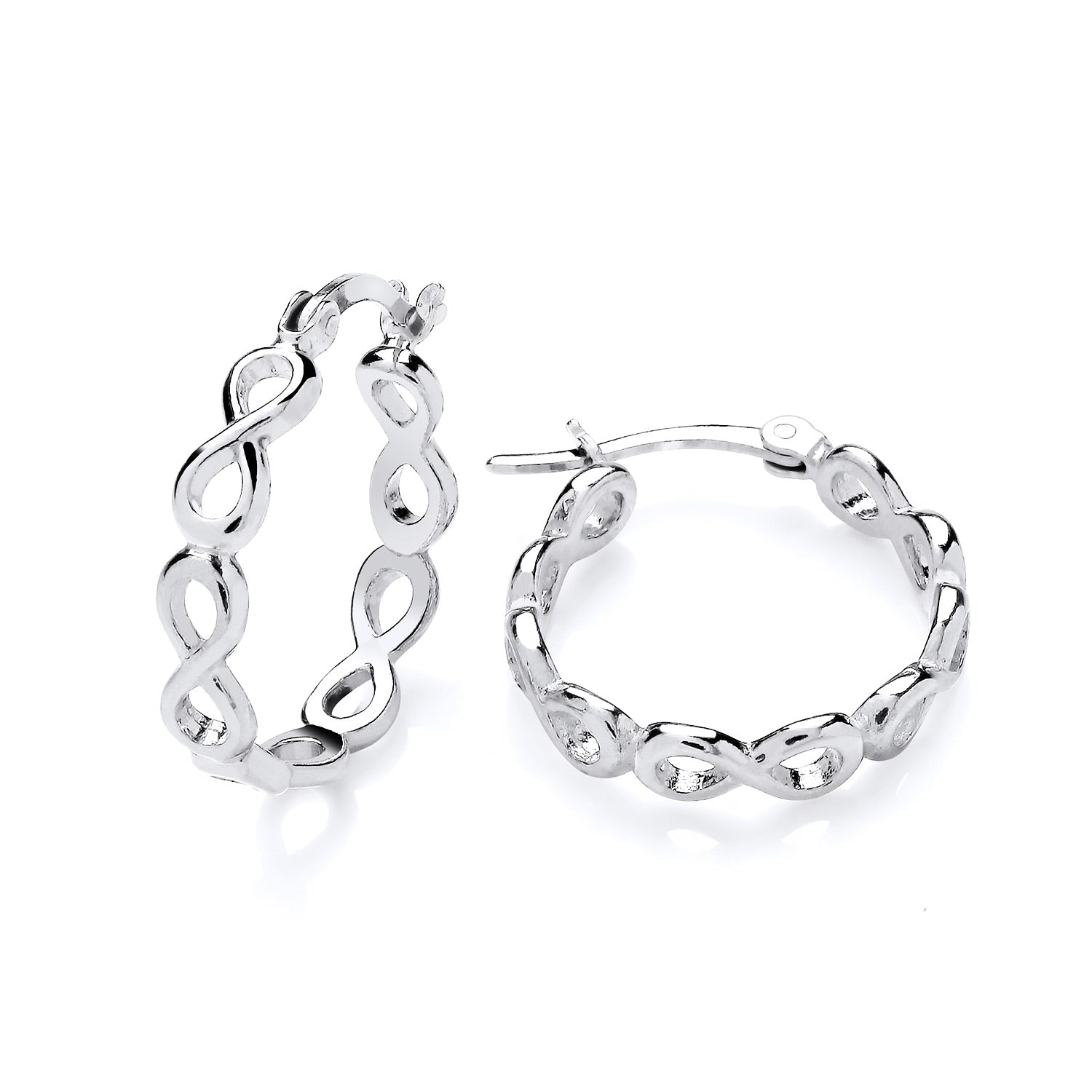 New 925 Silver 20mm Infinity Symbol Hoop Creole Earrings with the weight 3.40 grams