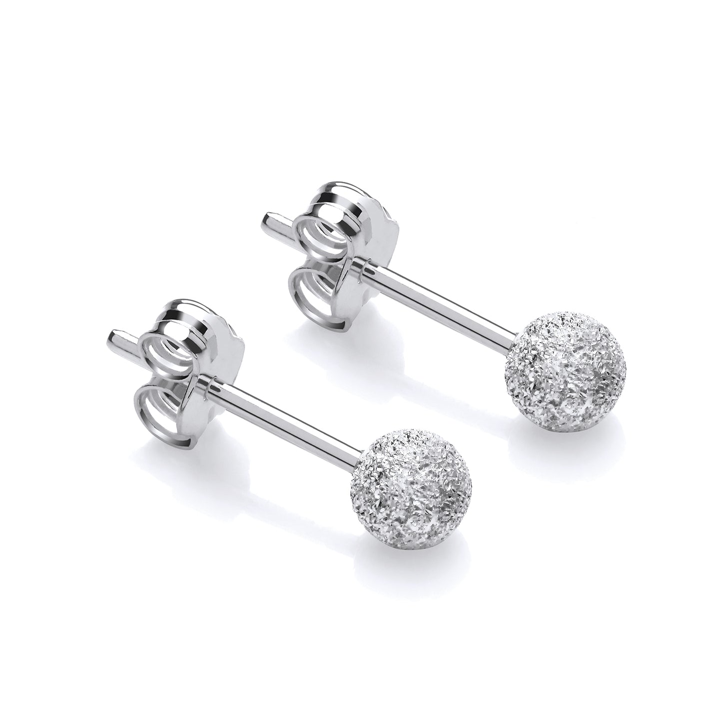 New 925 Silver 4mm Sparkle Ball Stud Earrings with the weight 0.60 grams