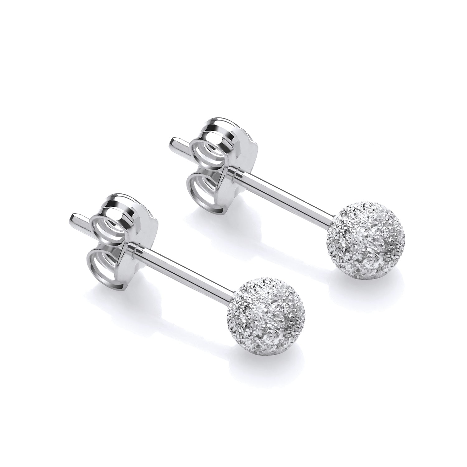 New 925 Silver 4mm Sparkle Ball Stud Earrings with the weight 0.60 grams