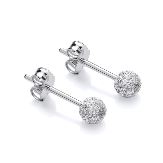 New 925 Silver 4mm Sparkle Ball Stud Earrings with the weight 0.60 grams