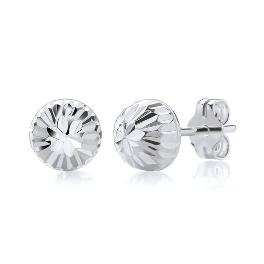 New 925 Silver 7mm Patterned Domed Round Stud Earrings with the weight 1.20 grams