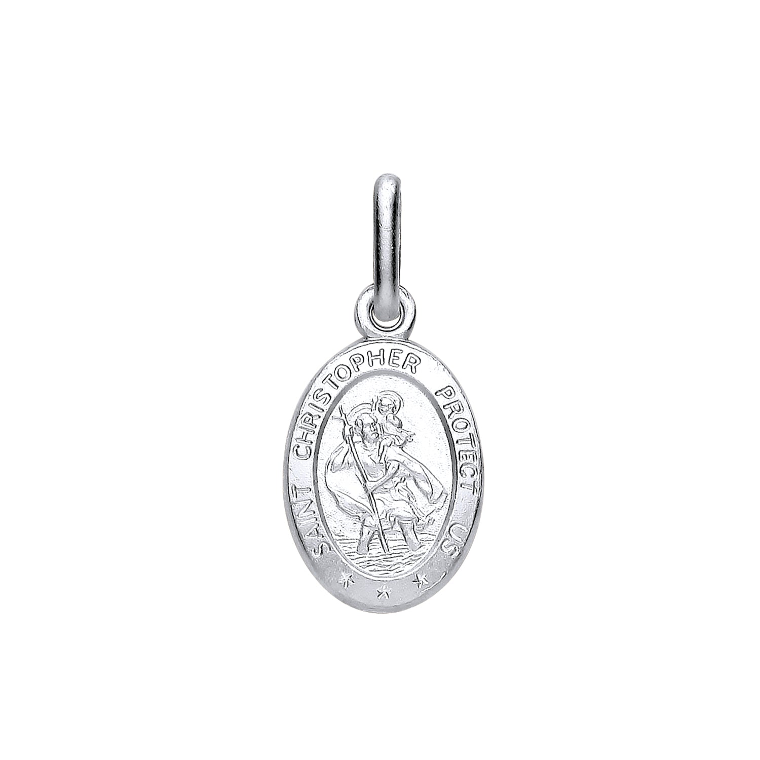 925 Silver Oval St Christopher Pendant