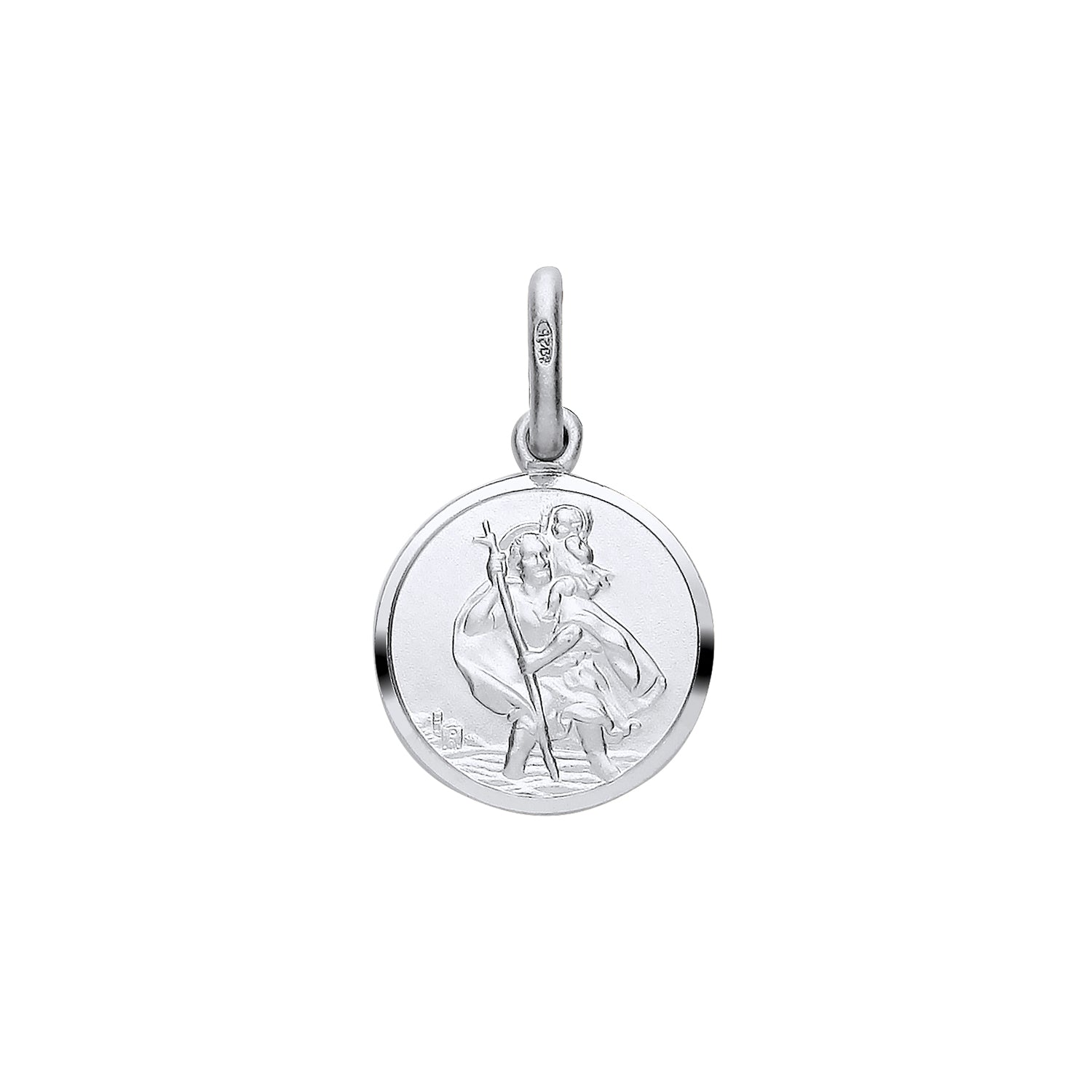 New 925 Silver Round St Christopher Pendant with the weight 1.30 grams.&nbsp;Diameter 12mm