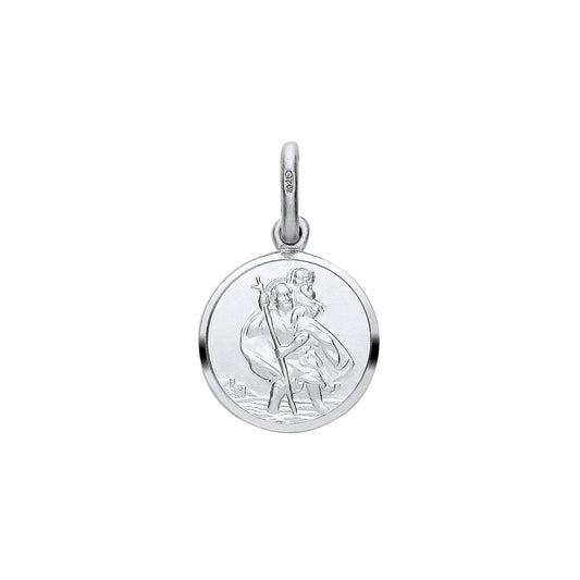 New 925 Silver Round St Christopher Pendant with the weight 1.30 grams.&nbsp;Diameter 12mm
