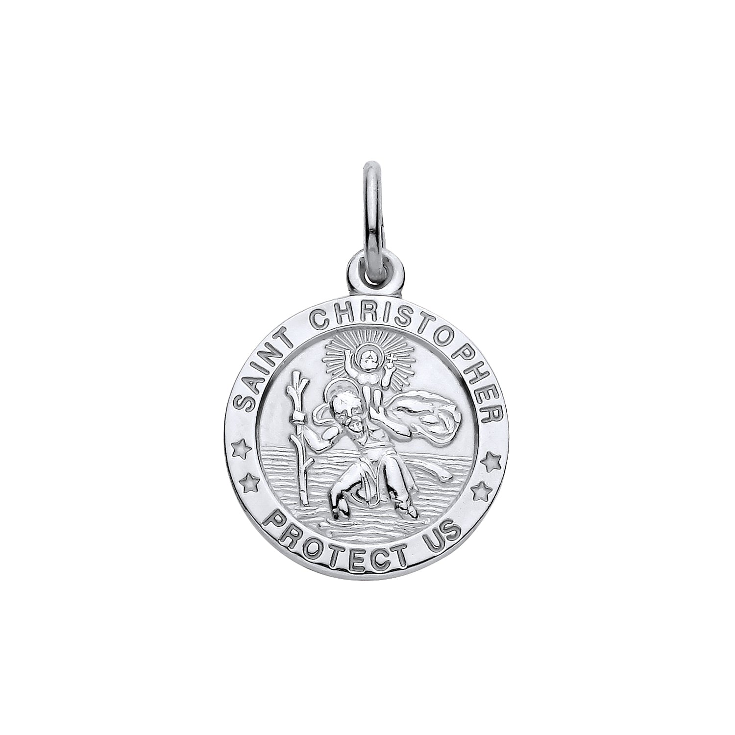 925 Silver Round St Christopher Pendant