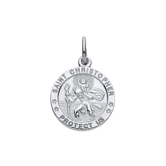925 Silver Round St Christopher Pendant