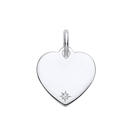 925 Silver & Cubic Zirconia Set Heart Pendant