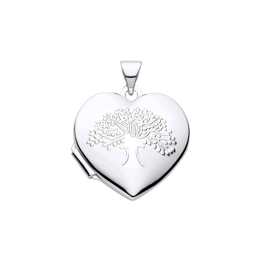 New 925 Silver Tree of Life Heart Locket with the weight 2.30 grams. Total Length inc Bale 24mm Max Width 18.2mm