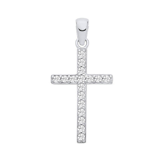 925 Silver & Cubic Zirconia Set Cross Pendant