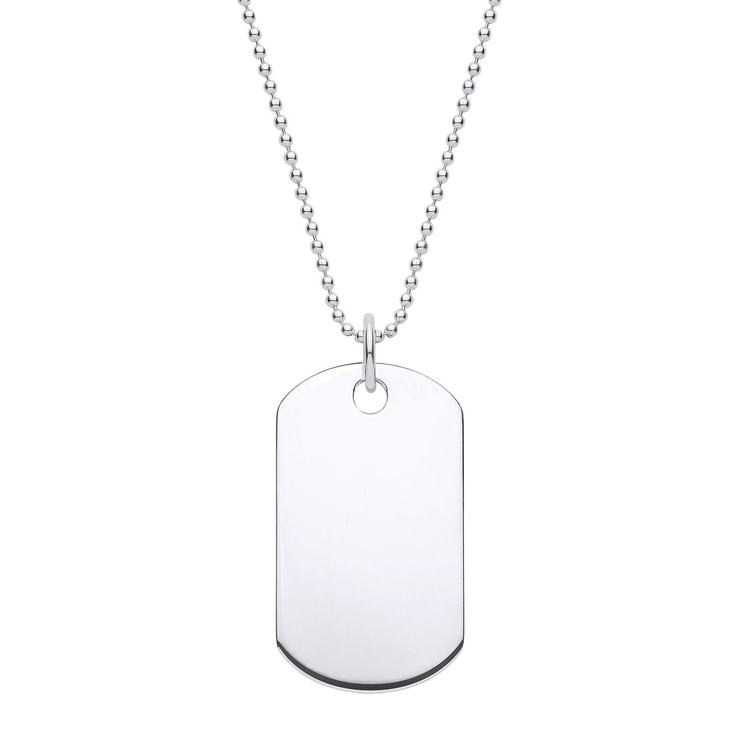 925 Silver 24" Dog Tag Necklace