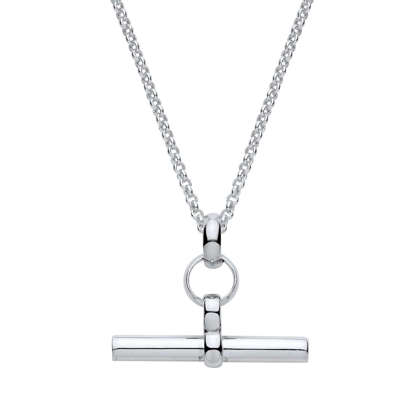 925 Silver 18" T Bar Belcher Necklace