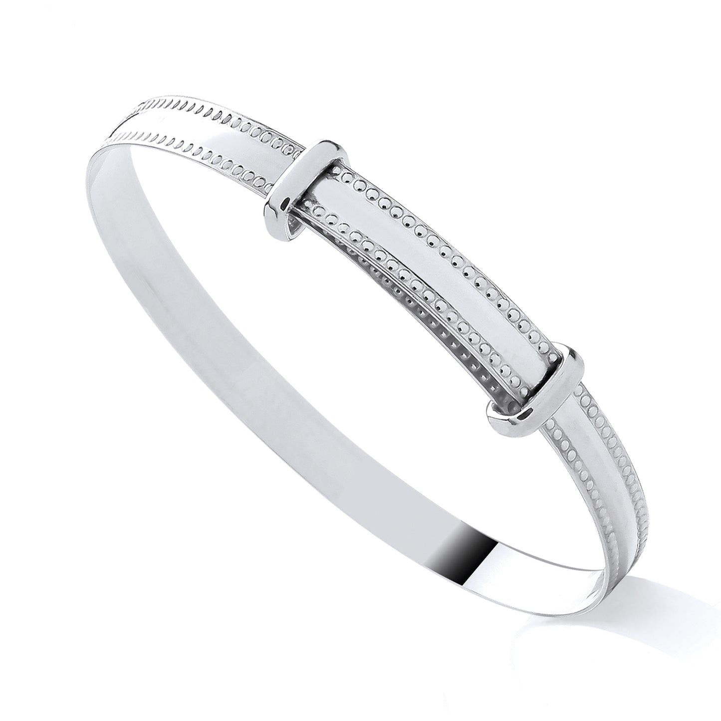 925 Silver Expanding Children's Beaded Edge Bangle