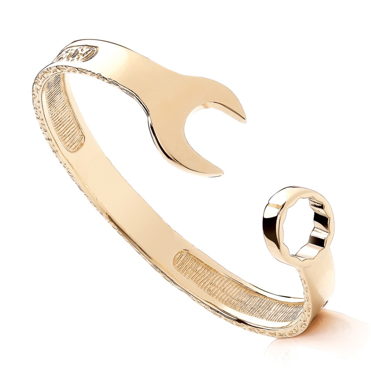 925 Silver Gold Plated Spanner Bangle