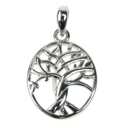 925 Silver Oval Tree of Life 18" Necklace