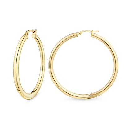 9ct Gold Plain Hoop Creole Earrings