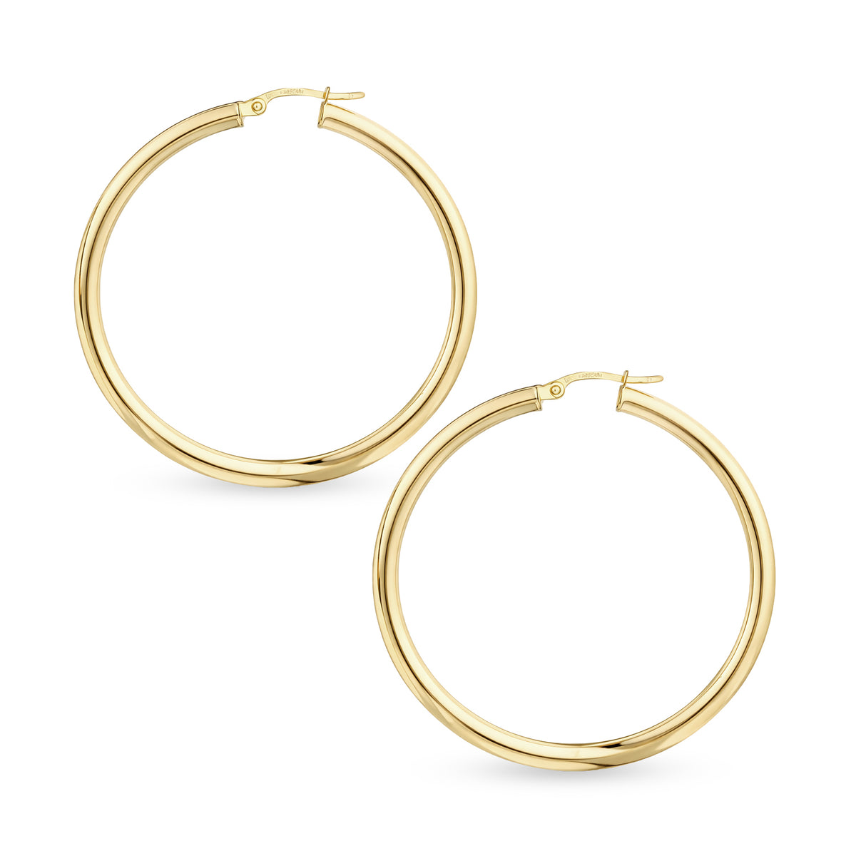 9ct Gold Plain Hoop Creole Earrings