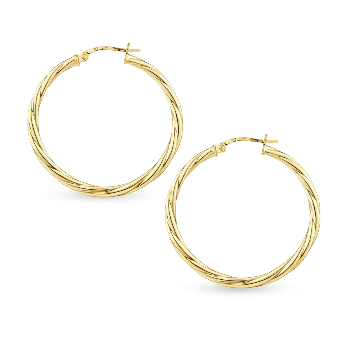 9ct Gold Twisted Hoop Creole Earrings