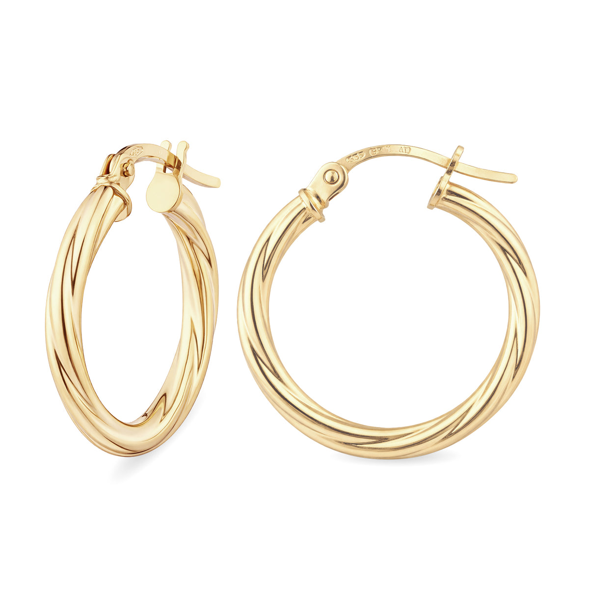 9ct Gold Twisted Hoop Creole Earrings