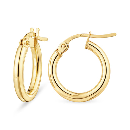 9ct Gold Plain Hoop Creole Earrings