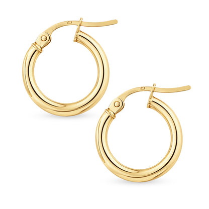 9ct Gold Plain Hoop Creole Earrings