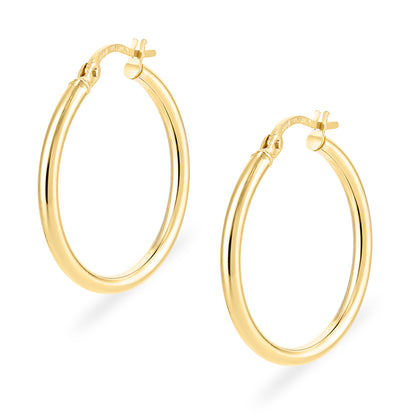 9ct Gold Plain Hoop Creole Earrings