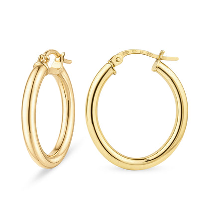 9ct Gold Plain Oval Creole Earrings