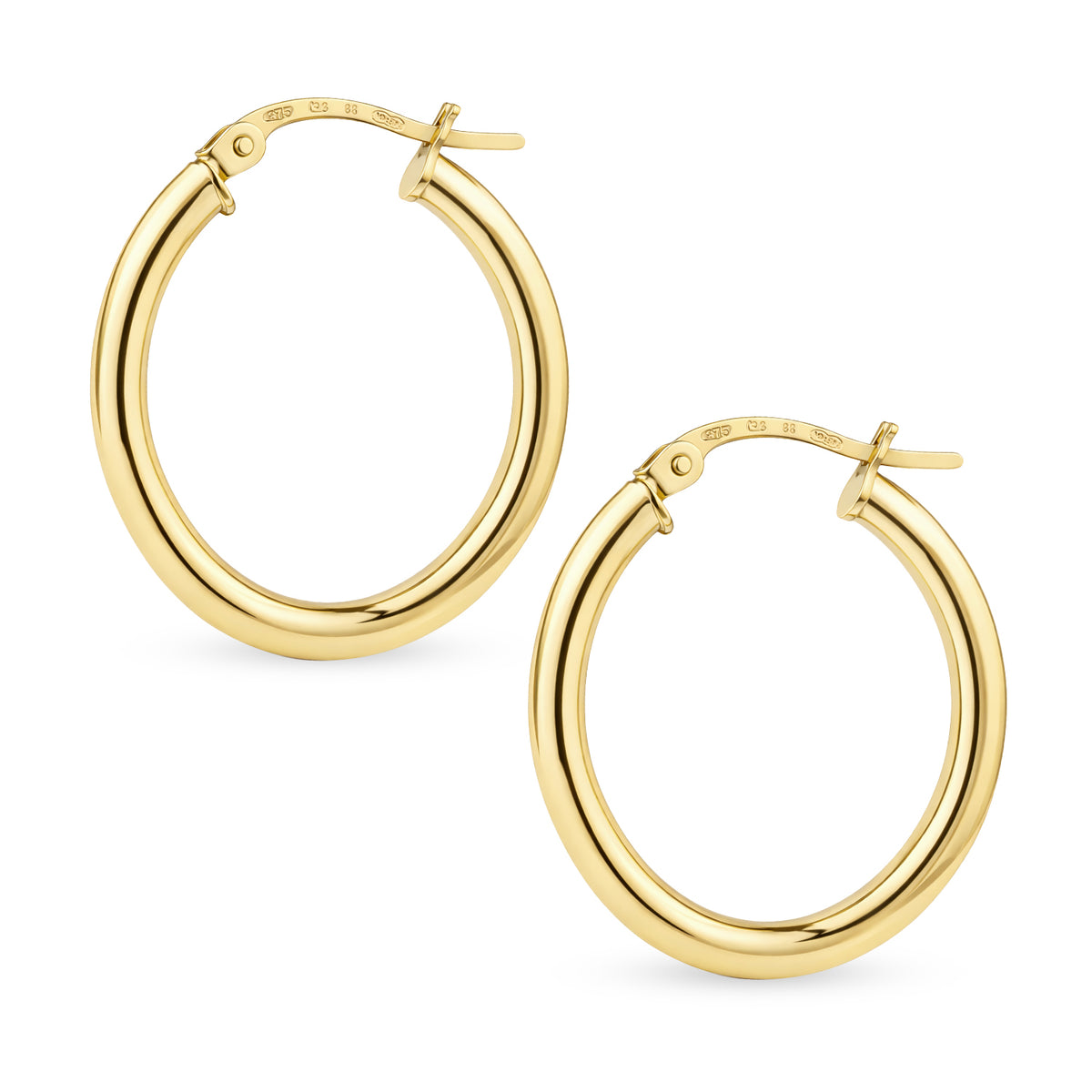 9ct Gold Plain Oval Creole Earrings