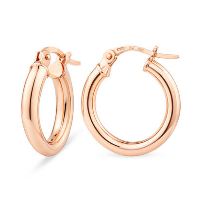 9ct Gold Plain Hoop Creole Earrings